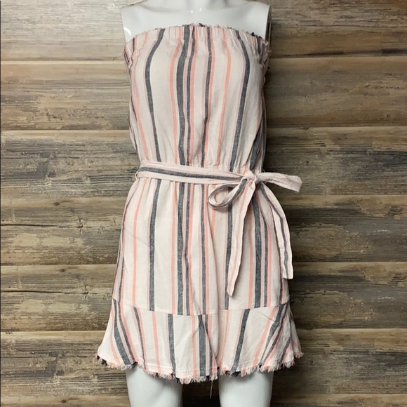 cloth & stone Dresses & Skirts - Cloth & Stone Striped Tube Top Linen Dress NWT